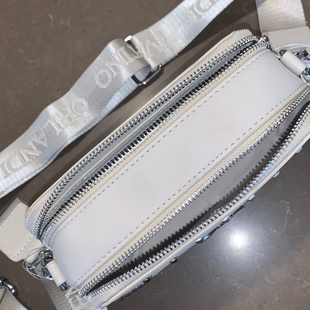 NWT Valentino Orlandi Studded Double Zip Crossbody Guitar Strap Camera Bag - Picture 7 of 15